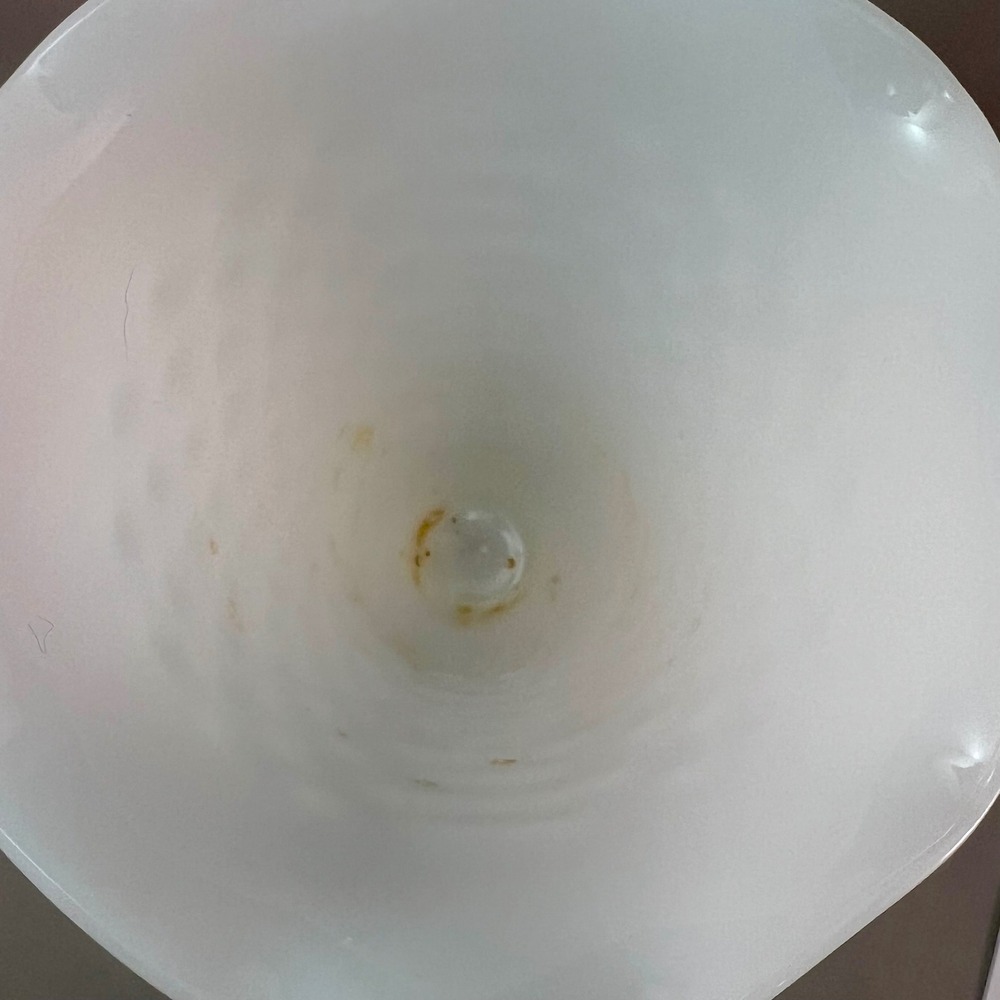 Vintage Milk Glass Hobnail Trumpet Vase White 9.5" Scalloped Rim Pedestal Base - Picture 4 of 12